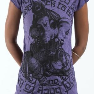 Sure Design Womens Baby Ganesh T-Shirt Purple Sz L